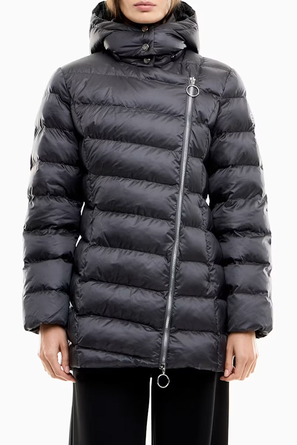 Giubbino slim imbottito con cappuccio e zip diagonale 7W001507 AF16413U8117 EA7 Emporio Armani 