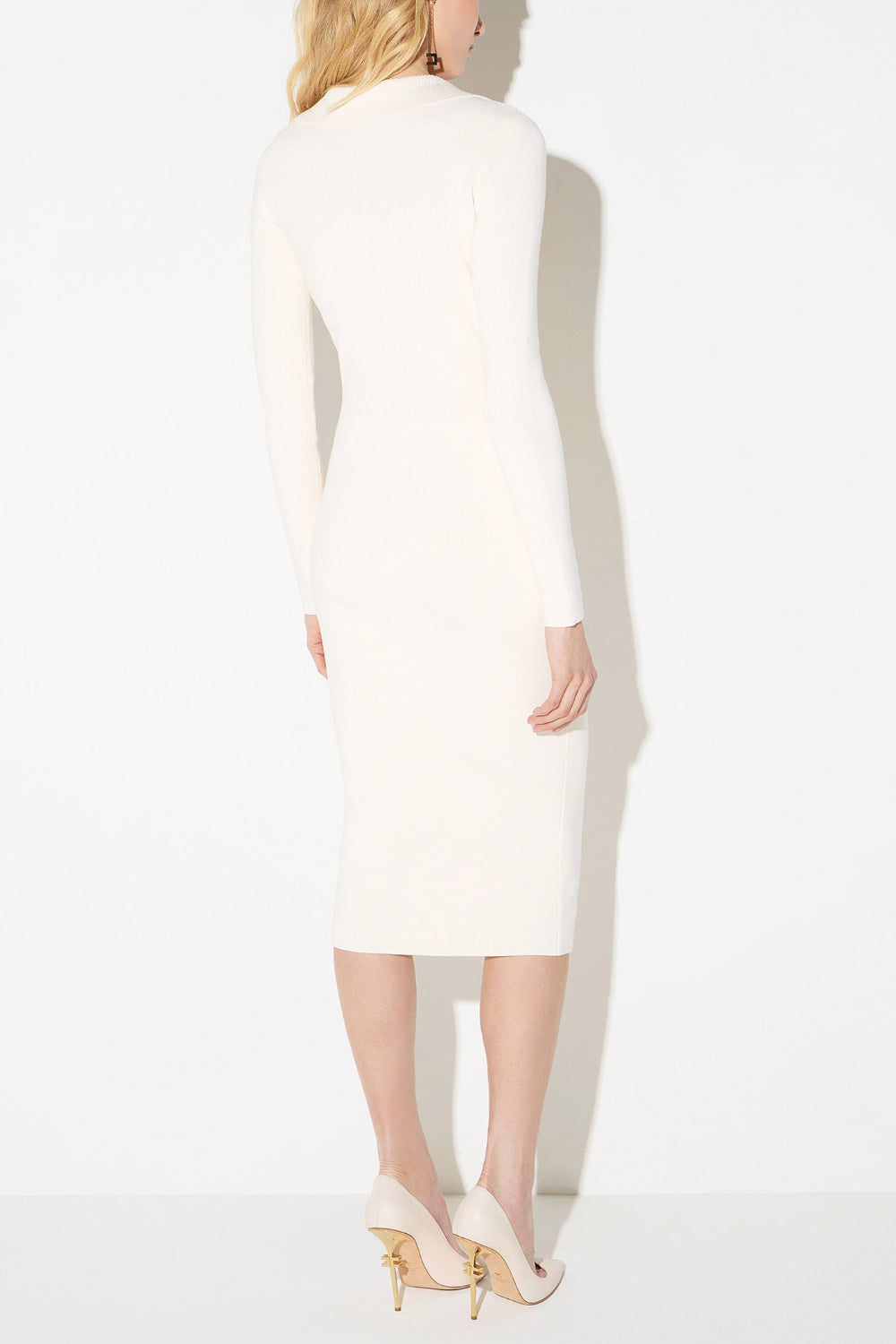Abito in maglia Elisabetta Franchi con scollo profondo e dettagli chain AM01S 66E2193 Elisabetta Franchi 