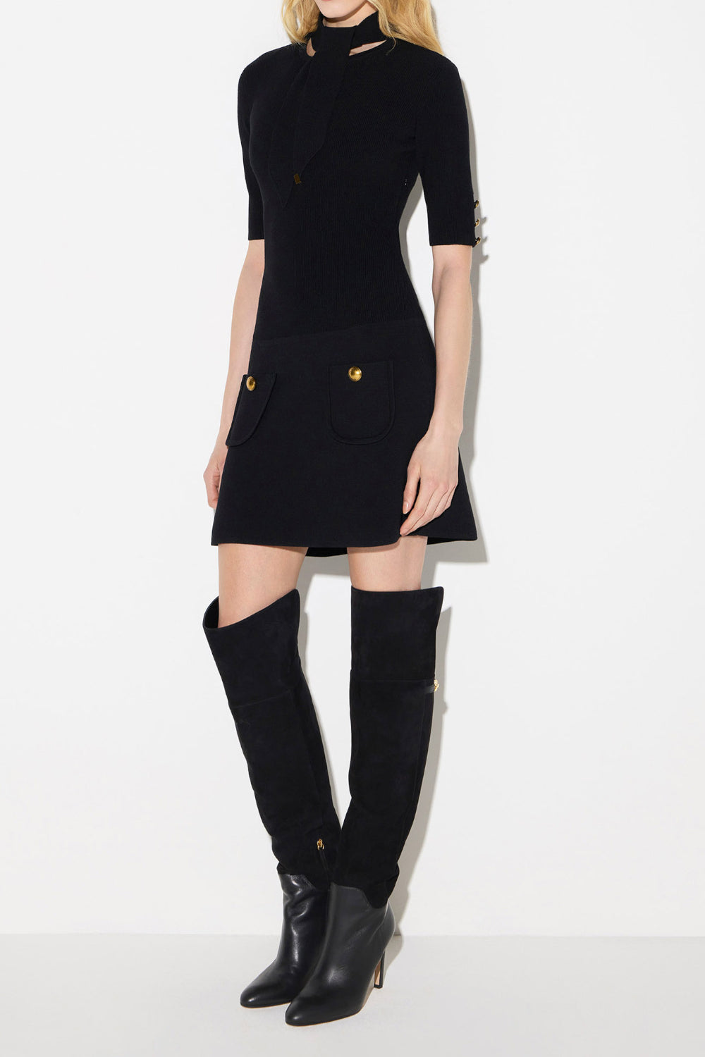 Mini abito in maglia Elisabetta Franchi con sciarpa amovibile AM04S 66E2110 Elisabetta Franchi 