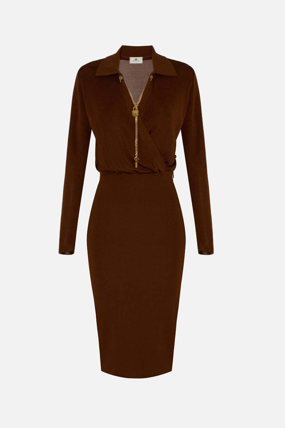 Abito in maglia di viscosa Elisabetta Franchi con catena gioiello AM19S 66E2FK3 Elisabetta Franchi 