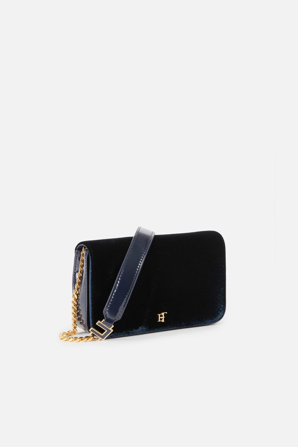 Borsa a spalla in velluto con stampa coccodrillo BS20A 67E2H88 Elisabetta Franchi 