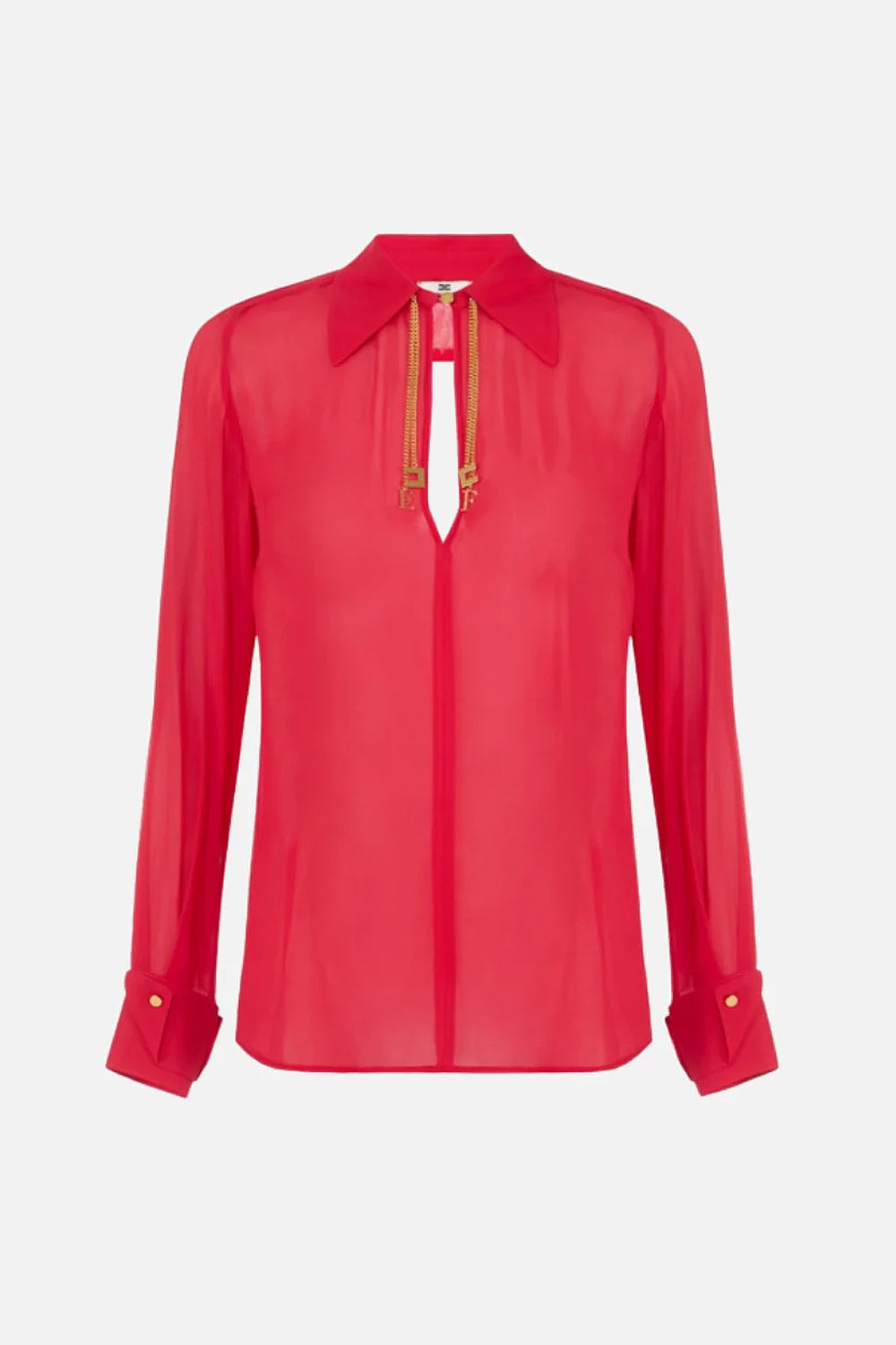 Camicia Scollo a Goccia con Loghi Gioiello CA194 66E2CG5 Elisabetta Franchi 