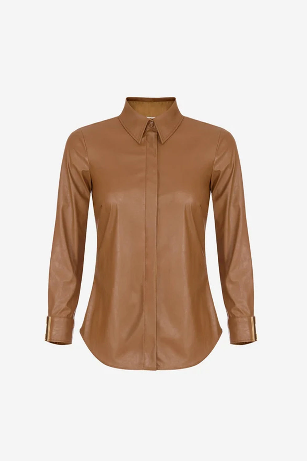 Camicia Effetto Pelle con Logo Gioiello CA195 66E2FK3 Elisabetta Franchi 