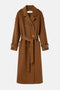 Cappotto lungo a doppio petto con cintura in vita CP02D 66E2FK3 Elisabetta Franchi 