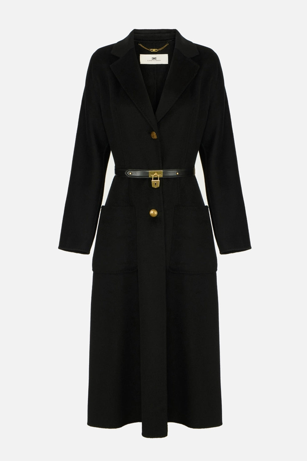 Cappotto in panno double con cintura CP03D 67E2110 Elisabetta Franchi 