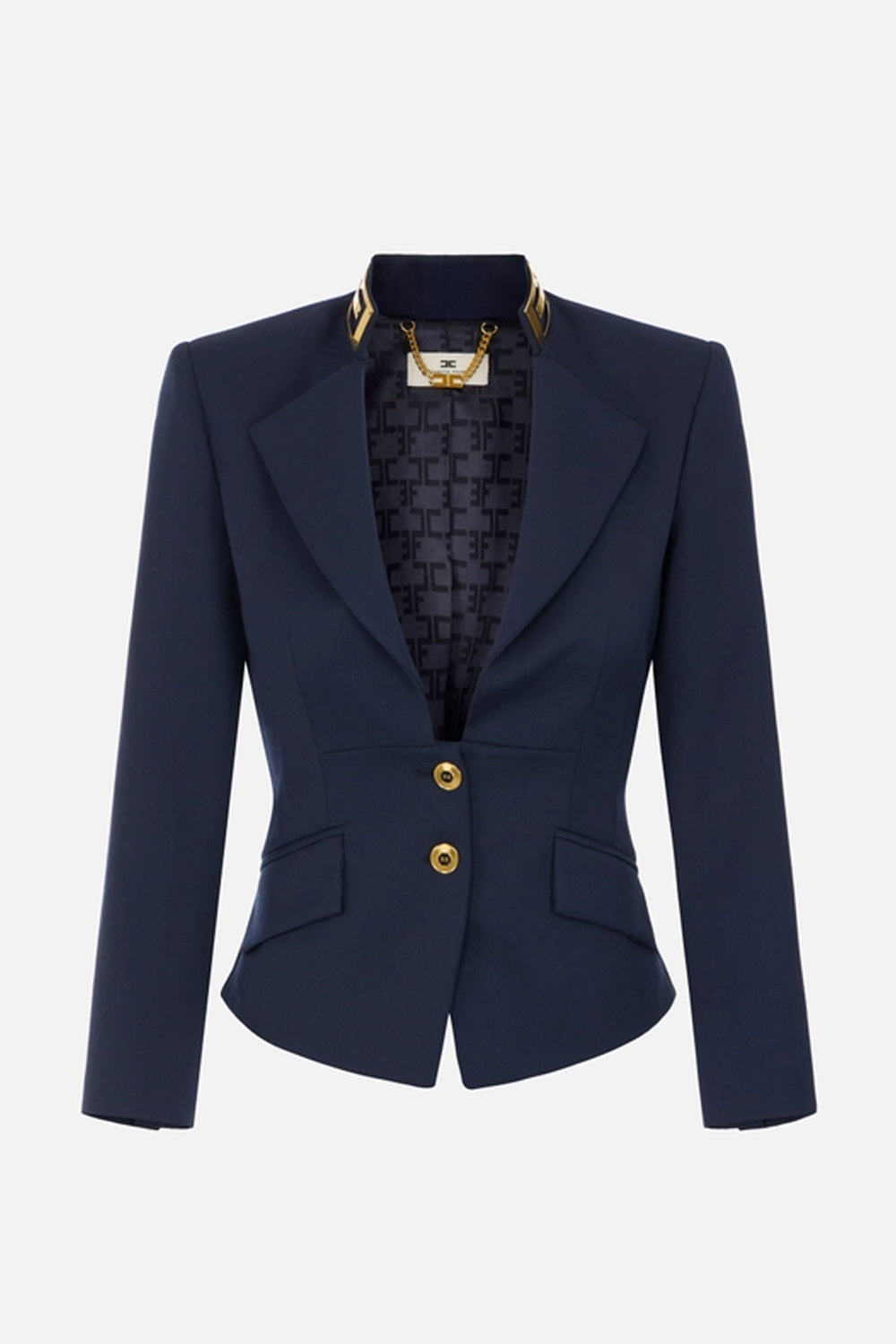 Giacca in gabardina con collo gioiello GI249 66E2B75 Elisabetta Franchi 