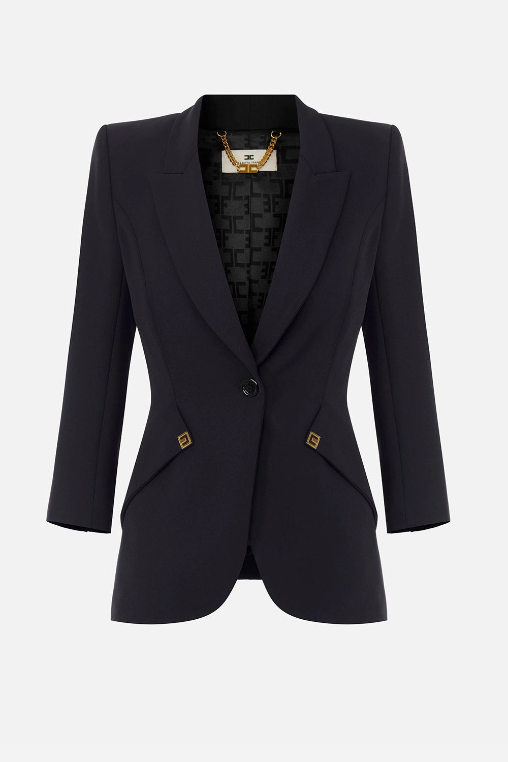 Giacca in crêpe leggero e raso GI275 67E2110 Elisabetta Franchi 