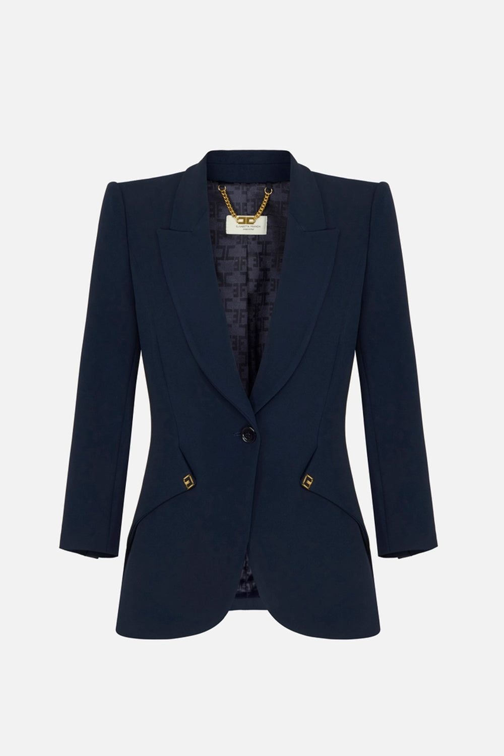 Giacca in crêpe leggero e raso GI275 67E2H88 Elisabetta Franchi 