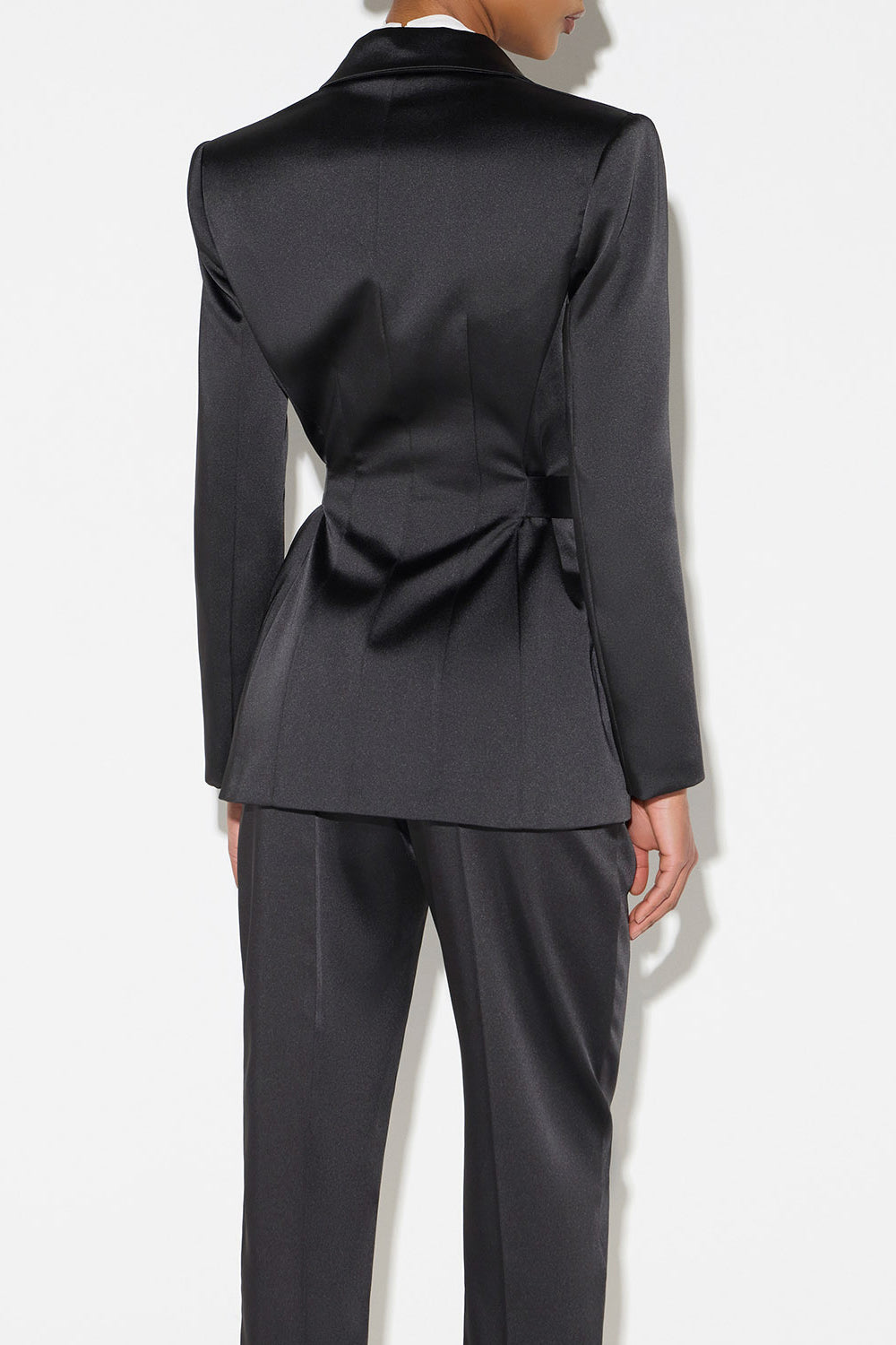 Giacca in raso stretch con cintura GI279 66E2110 Elisabetta Franchi 