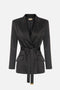 Giacca in raso stretch con cintura GI279 66E2110 Elisabetta Franchi 
