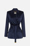 Giacca in raso stretch con cintura GI279 66E2H88 Elisabetta Franchi 