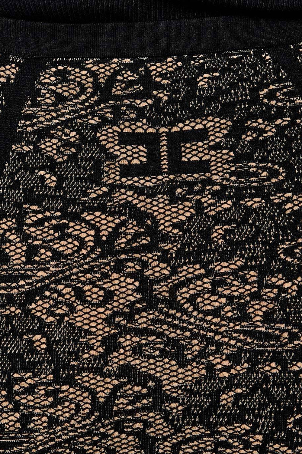 Gonna midi elasticizzata con fantasia pizzo GK12Q 66E2FR9 Elisabetta Franchi 