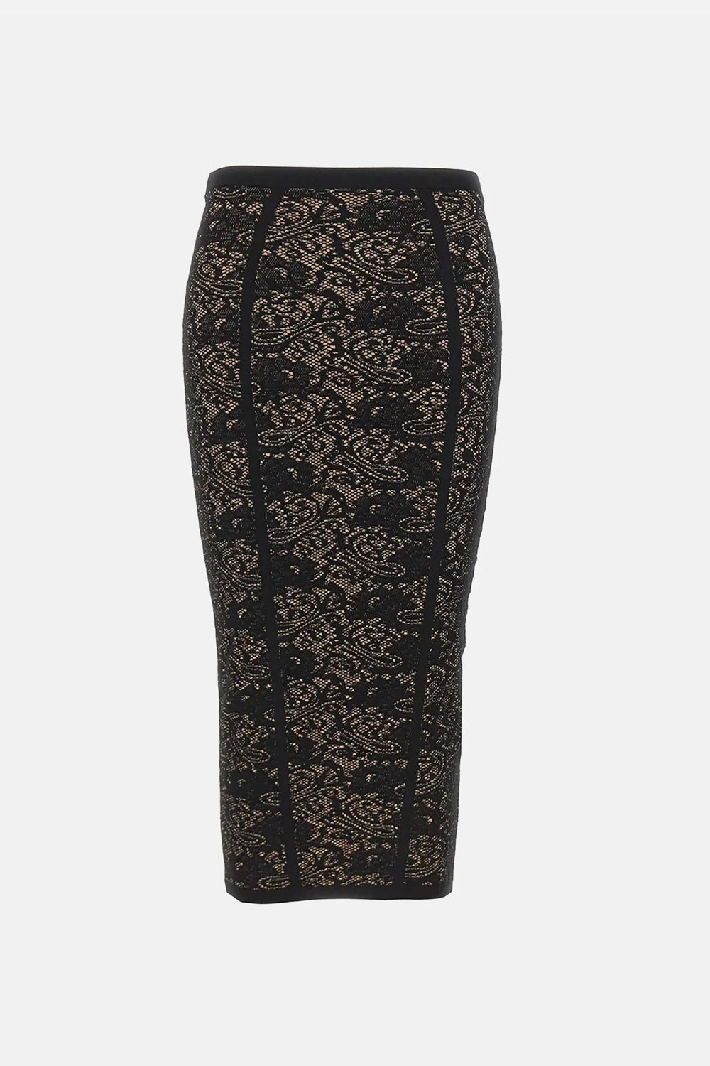 Gonna midi elasticizzata con fantasia pizzo GK12Q 66E2FR9 Elisabetta Franchi 