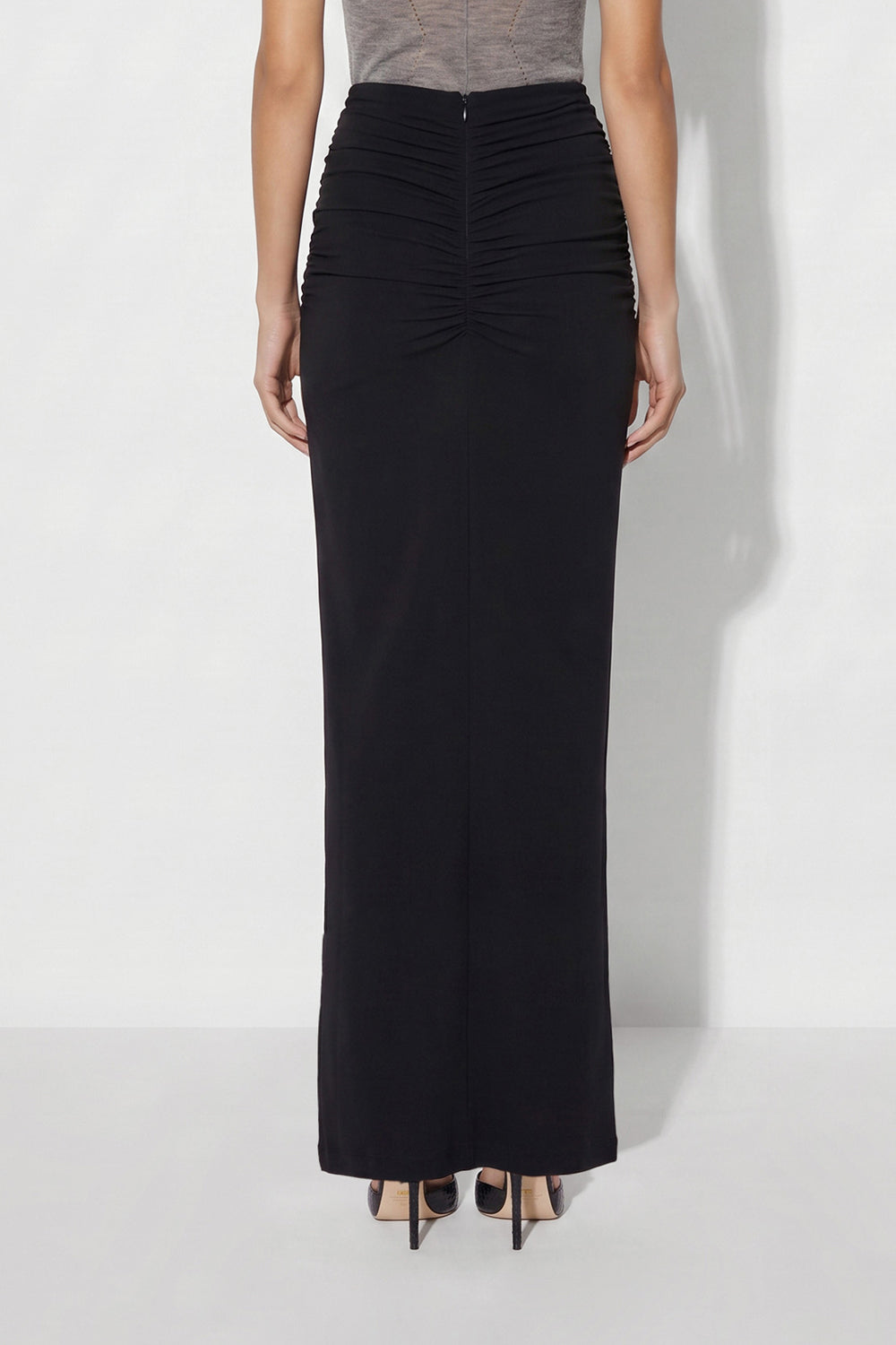 Gonna in jersey crêpe con logo gioiello GO251 67E2110 Elisabetta Franchi 