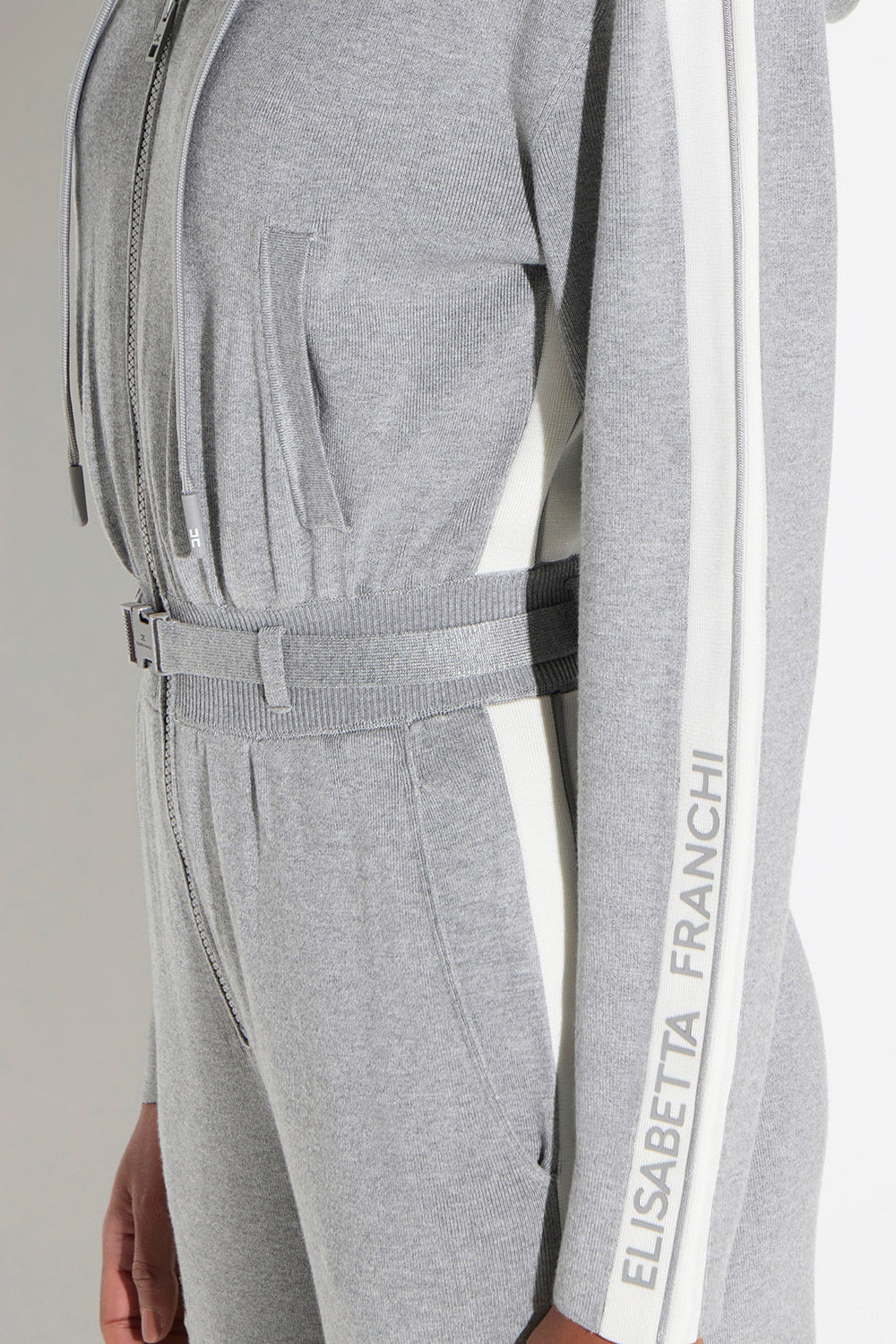 Tuta in maglia bicolore con logo<BR/> KT71S 66E2G41 Elisabetta Franchi 