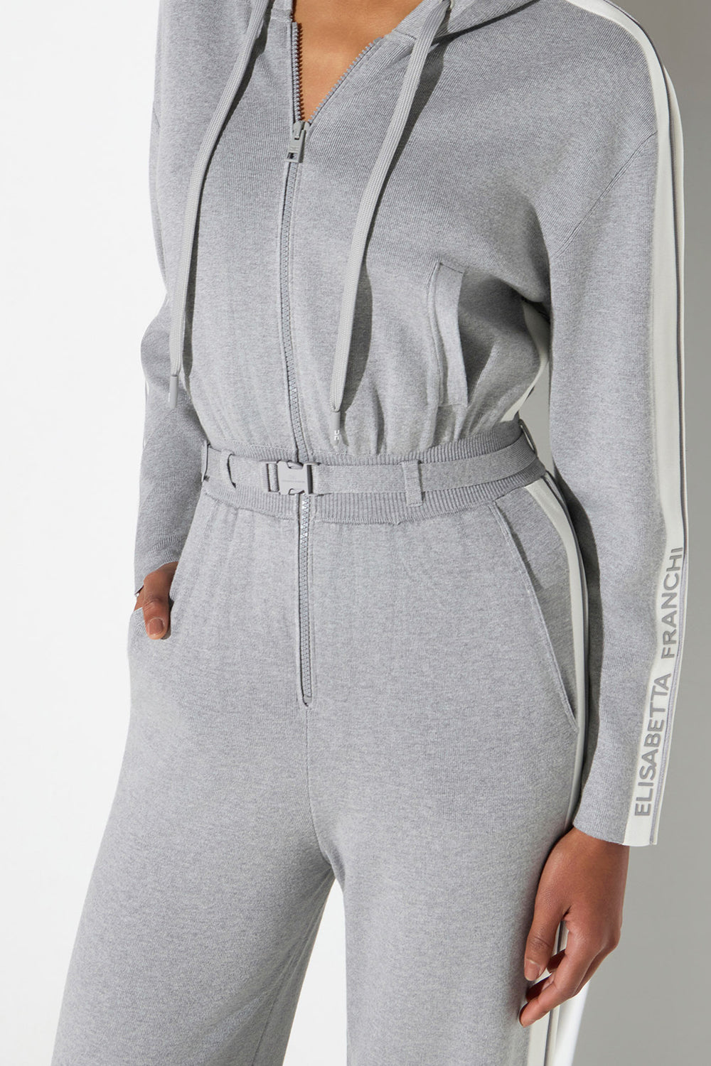 Tuta in maglia bicolore con logo<BR/> KT71S 66E2G41 Elisabetta Franchi 