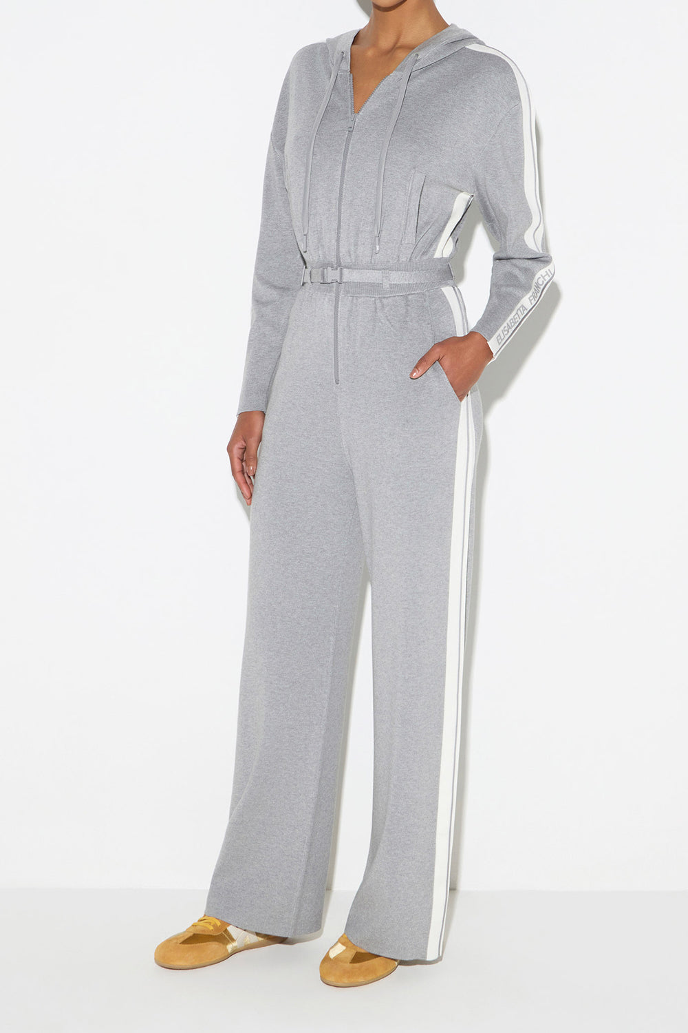 Tuta in maglia bicolore con logo<BR/> KT71S 66E2G41 Elisabetta Franchi 