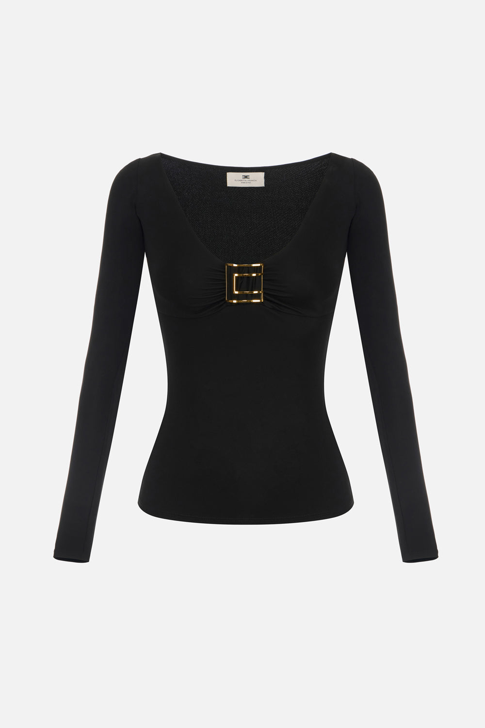 Maglia in jersey con logo gioiello MD005 67E2110 Elisabetta Franchi 