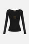 Maglia in jersey con logo gioiello MD005 67E2110 Elisabetta Franchi 