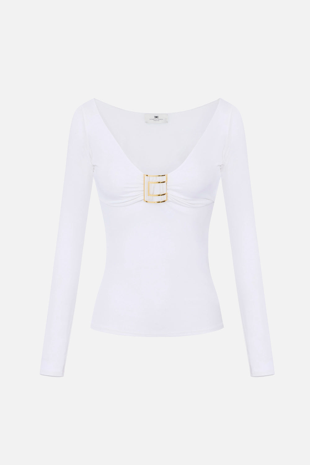 Maglia in jersey con logo gioiello MD005 67E2360 Elisabetta Franchi 