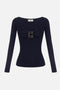 Maglia in jersey con logo gioiello MD005 67E2H88 Elisabetta Franchi 