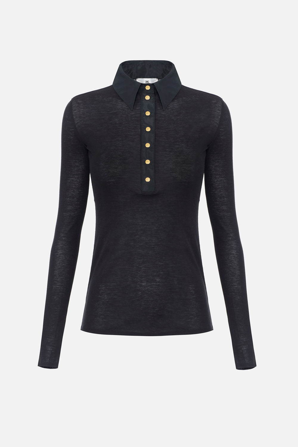 Polo in maglia e taffettà MD12B 67E2110 Elisabetta Franchi 