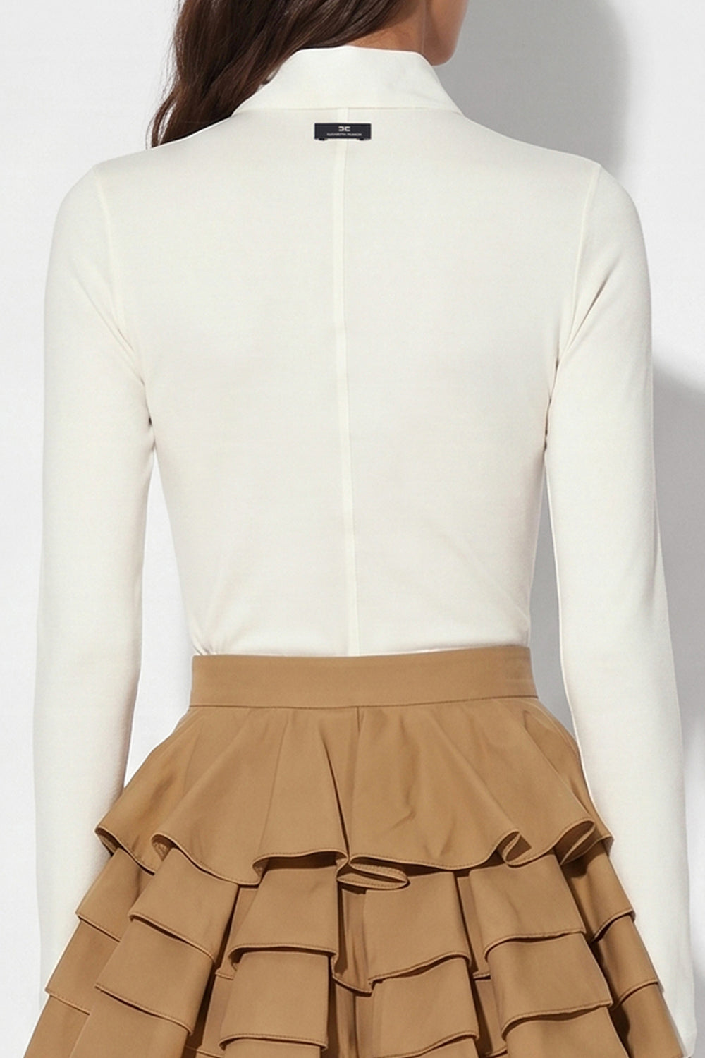 Polo in maglia e taffettà MD12B 67E2360 Elisabetta Franchi 