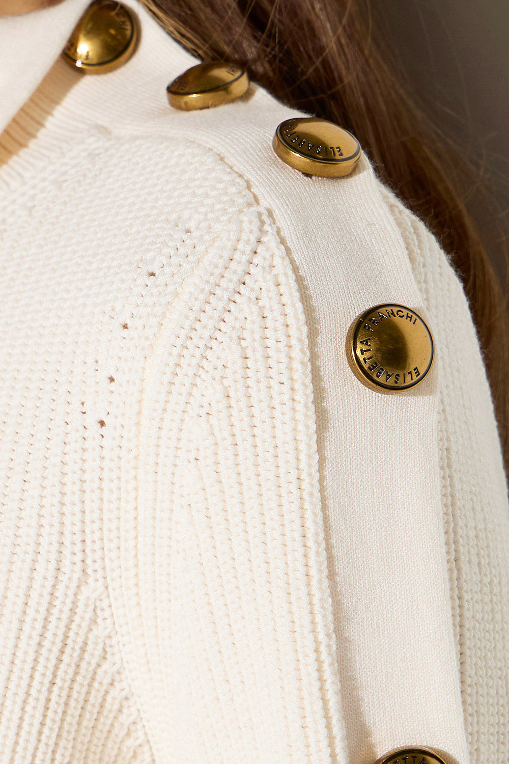 Pullover in maglia con bottoni gioiello MK03S 66E2193 Elisabetta Franchi 