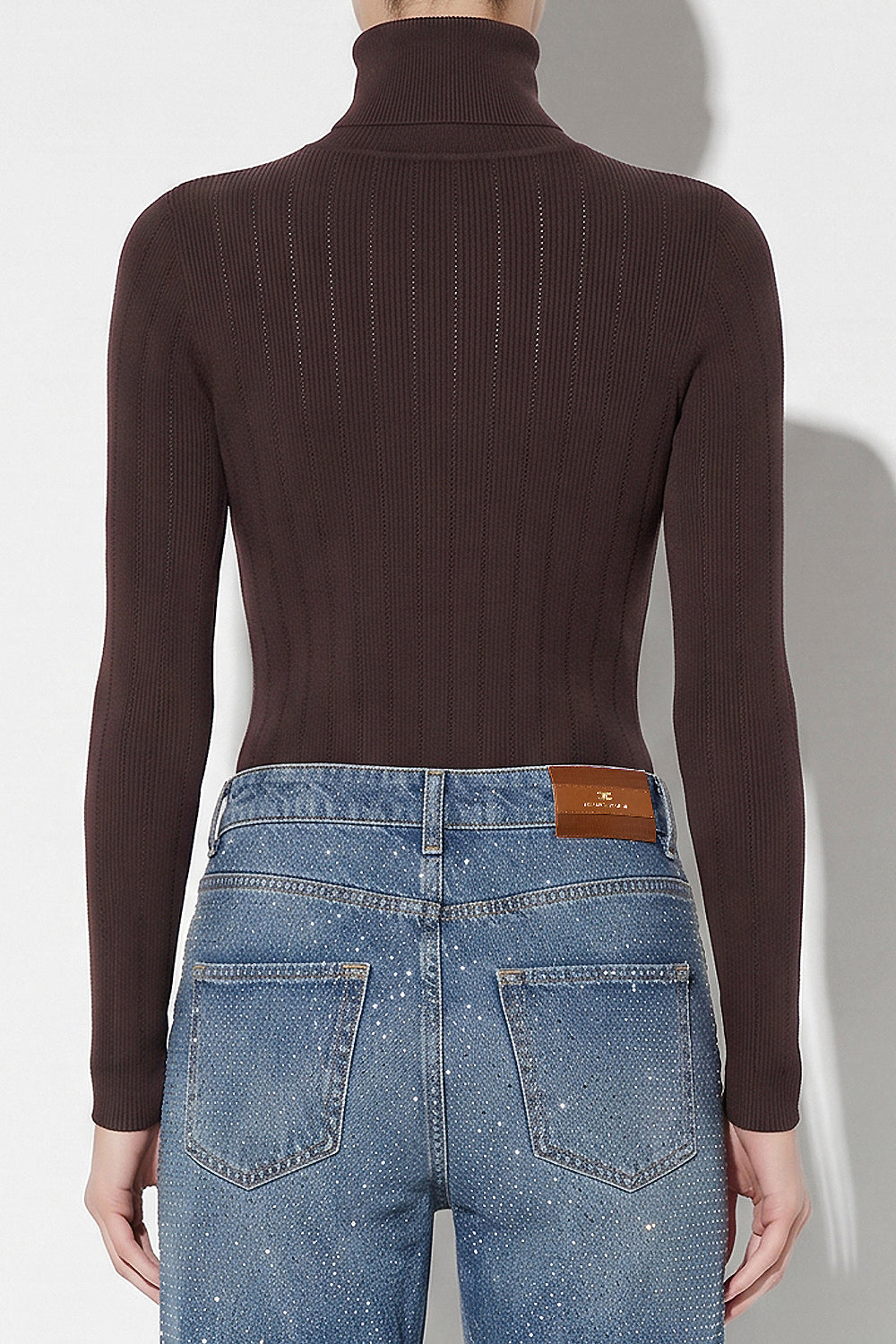 Dolcevita in maglia con ricami à jour MK05B 66E2EV9 Elisabetta Franchi 