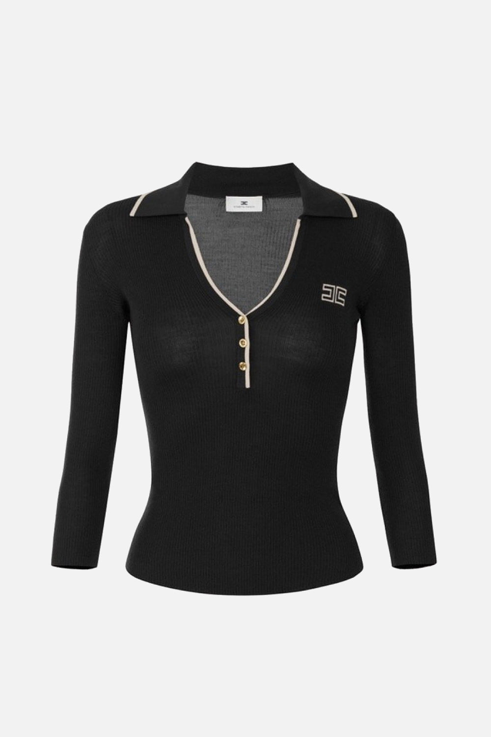 Polo in maglia a costine MK17B 66E2685 Elisabetta Franchi 