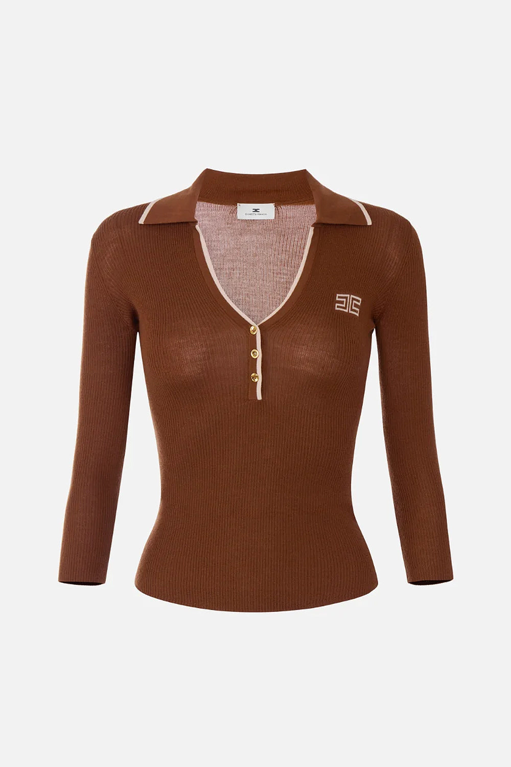 Polo in maglia a costine MK17B 66E2FQ4 Elisabetta Franchi 