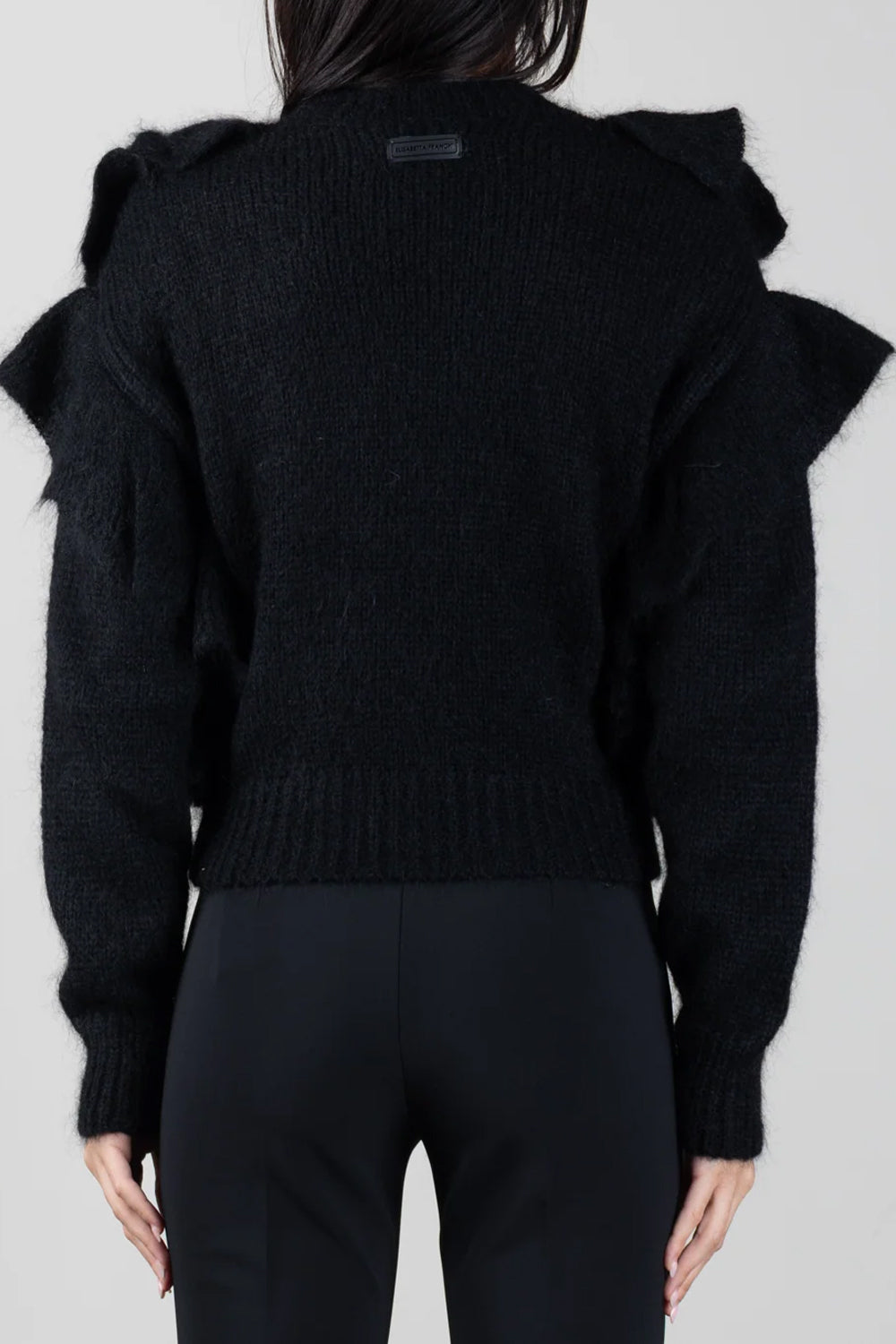 Pullover in maglia con volant MK42T 67E2110 Elisabetta Franchi 