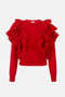 Pullover in maglia con volant MK42T 67E2CG5 Elisabetta Franchi 
