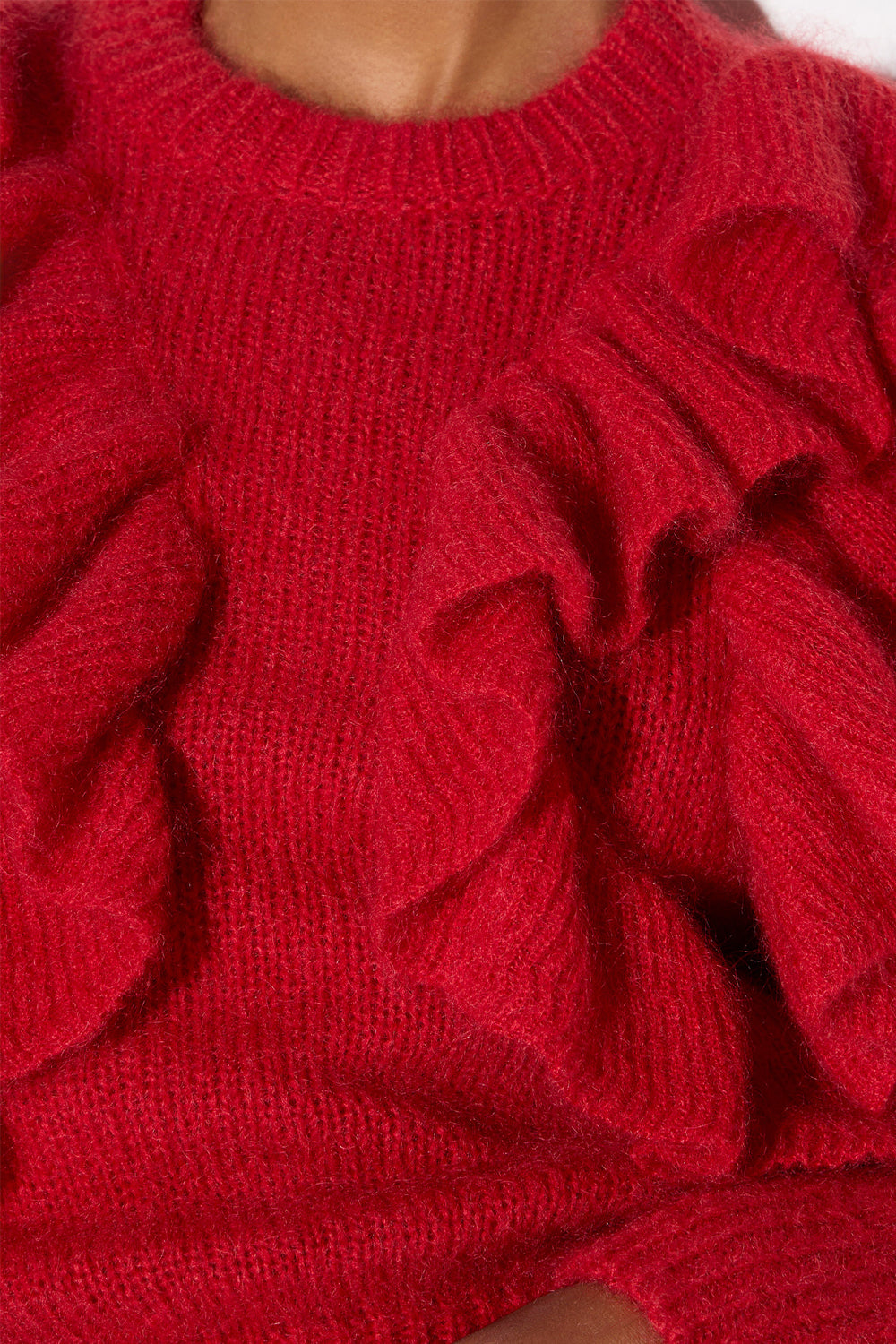 Pullover in maglia con volant MK42T 67E2CG5 Elisabetta Franchi 
