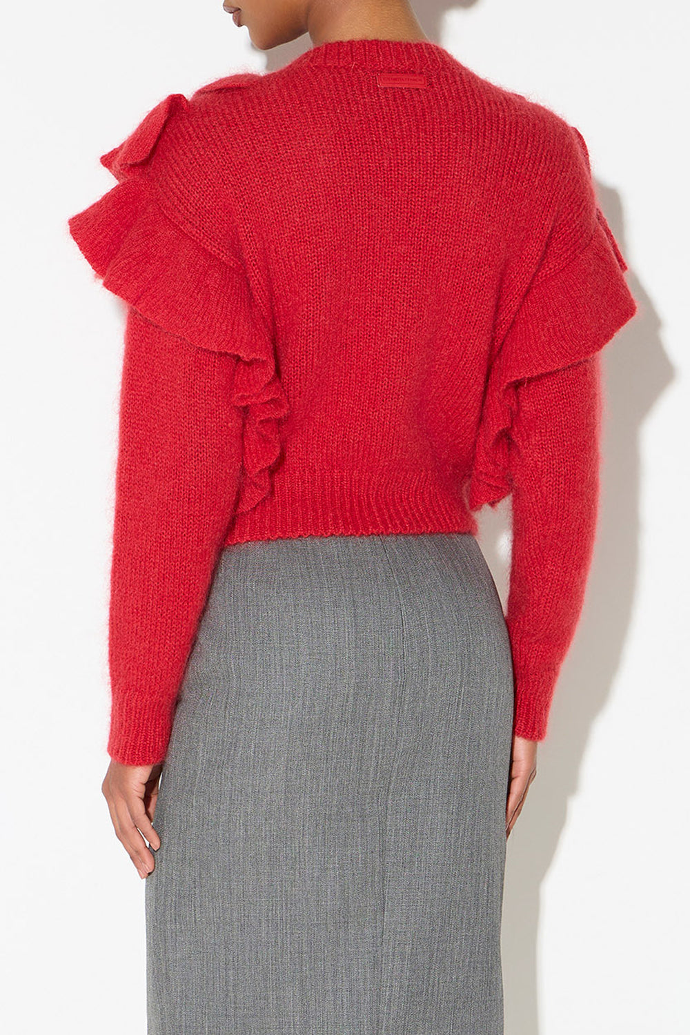 Pullover in maglia con volant MK42T 67E2CG5 Elisabetta Franchi 