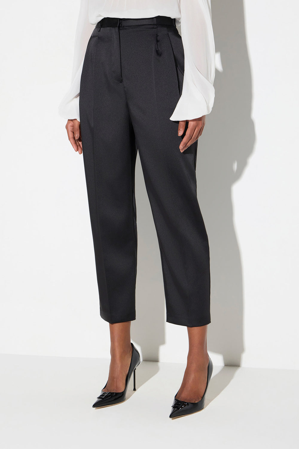 Pantaloni in raso elasticizzato PA203 66E2110 Elisabetta Franchi 