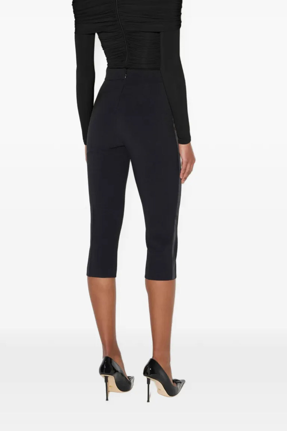 pantaloni in crêpe e raso PA205 67E2110 Elisabetta Franchi 