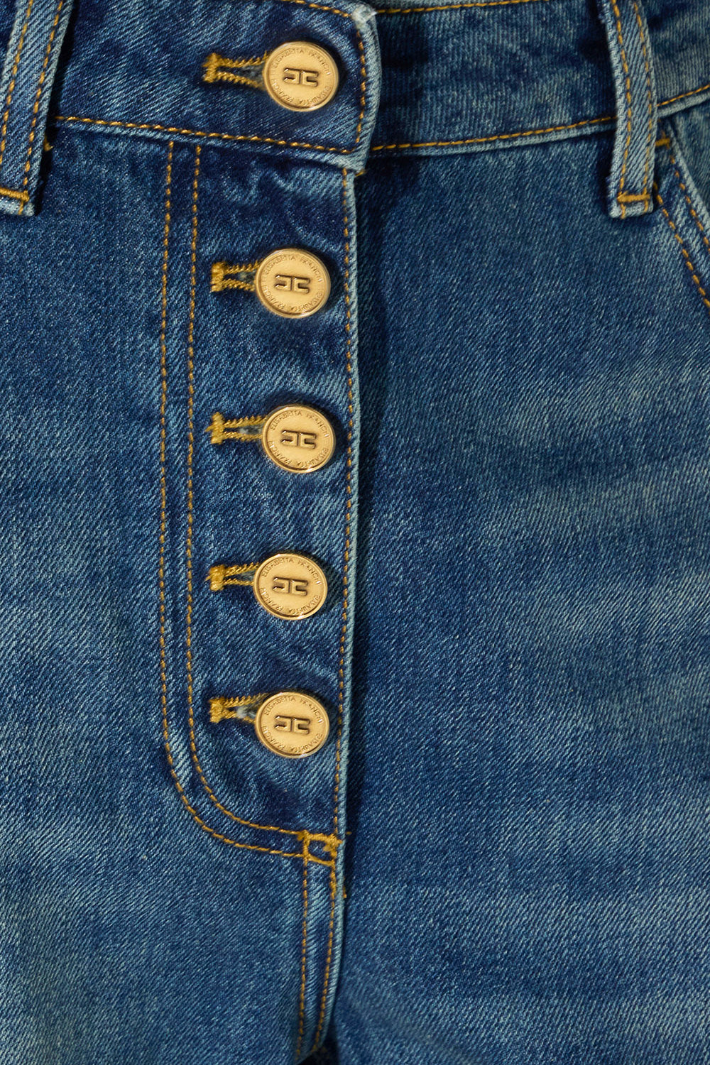 Jeans balloon con bottoni gioiello PJ10D 66E2139 Elisabetta Franchi 