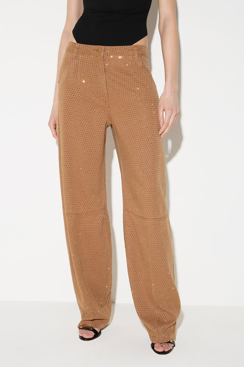 Jeans balloon in denim con strass<BR/> PJ16D 66E2AI6 Elisabetta Franchi 