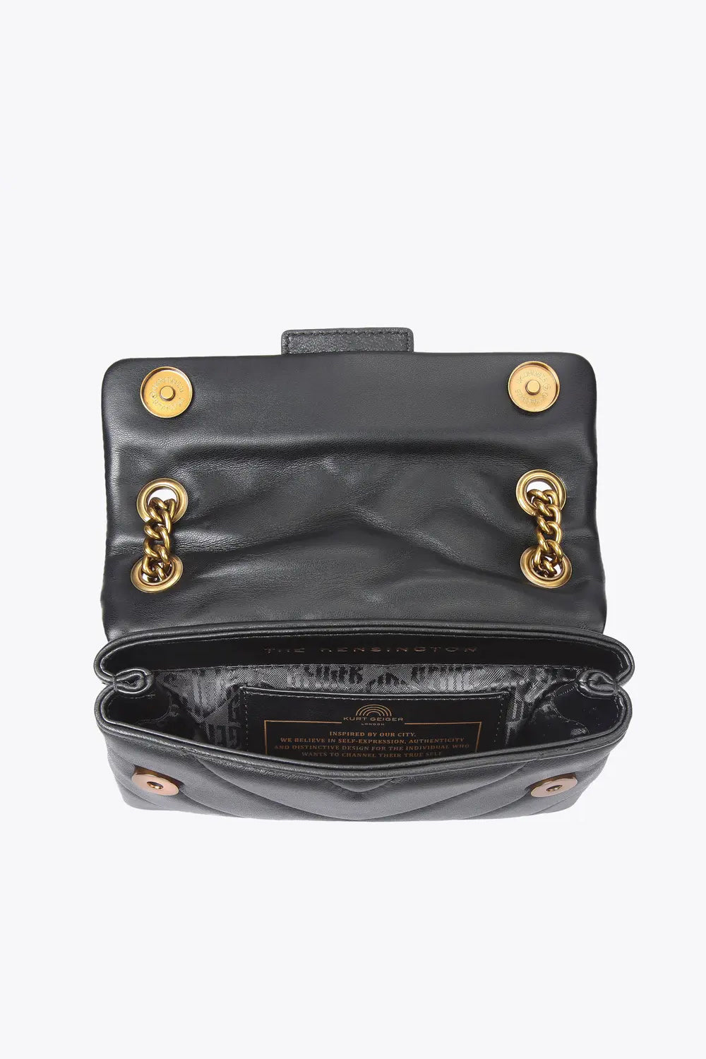 BORSA MINI KENSINGTON IN PELLE 1470805109 /BLACK COMB Kurt Geiger London 