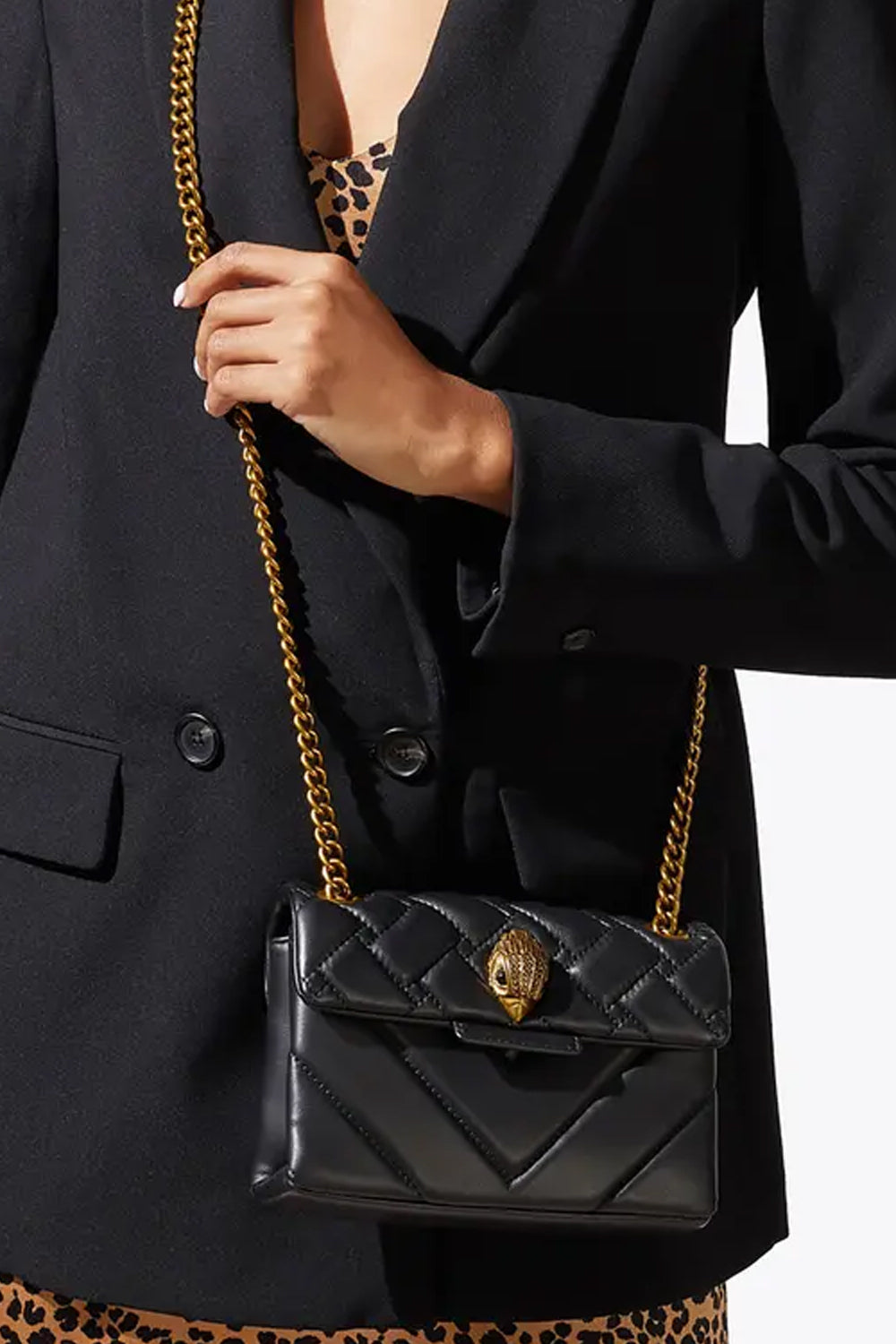 BORSA MINI KENSINGTON IN PELLE 1470805109 /BLACK COMB Kurt Geiger London 