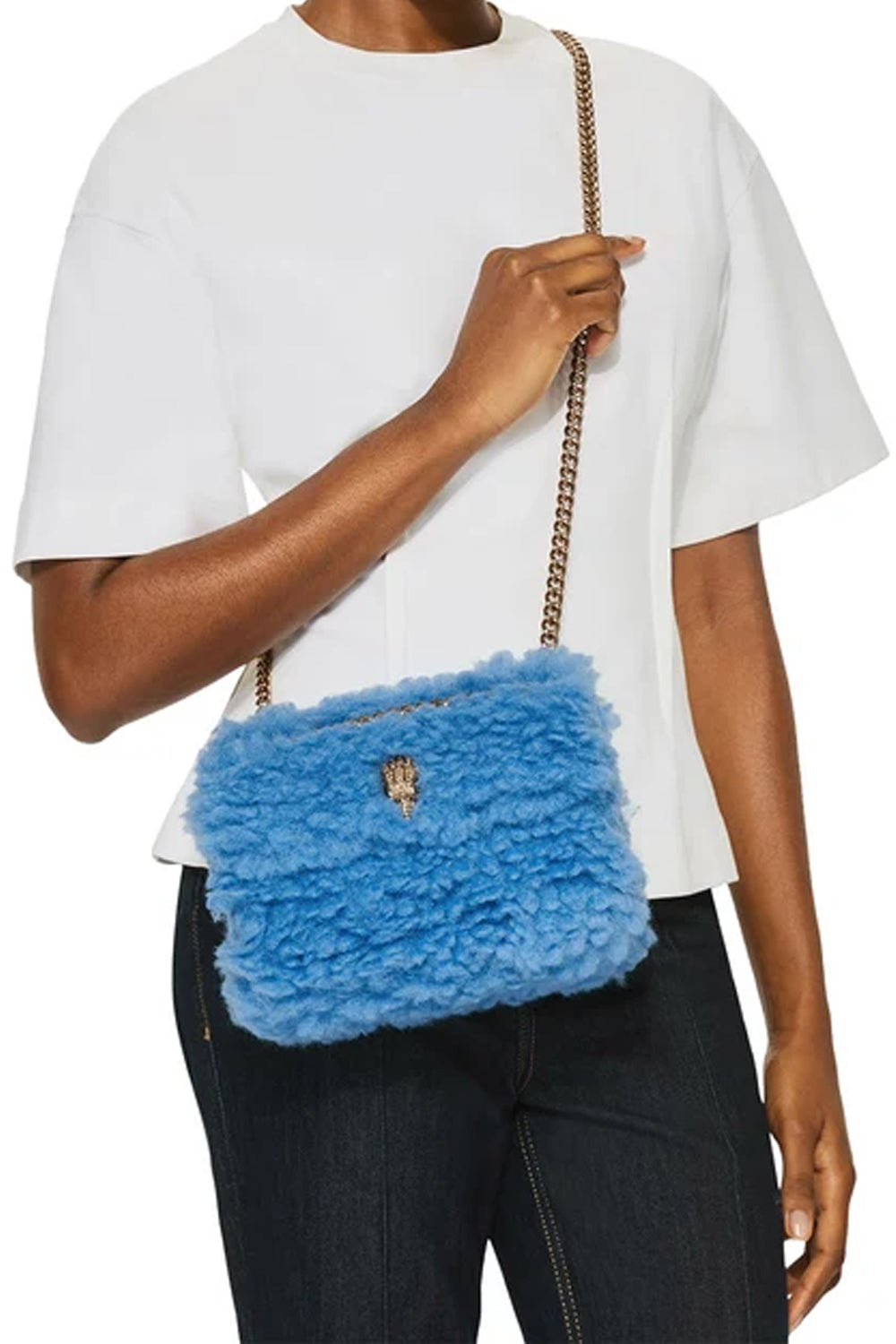 borsa MINI KENSINGTON FUR 5019682999 /MID BLUE Kurt Geiger London 