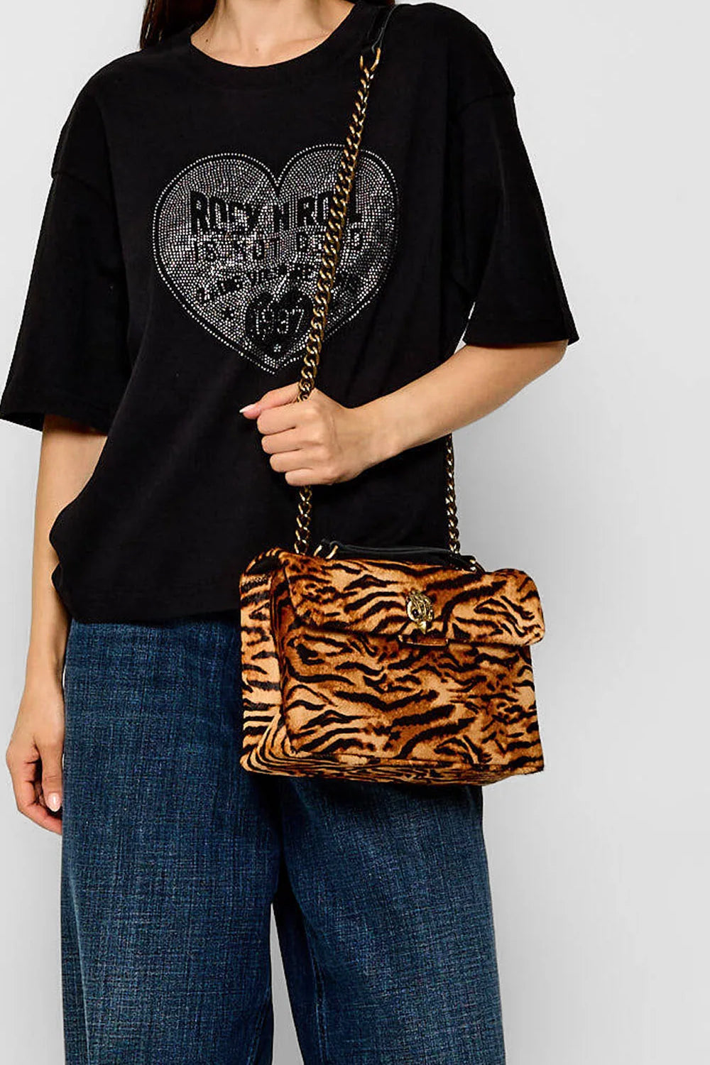Borsa a tracolla Kurt Geiger Kensington in cavallino leopardato 5021546189 /CAMEL/OTH Kurt Geiger London 