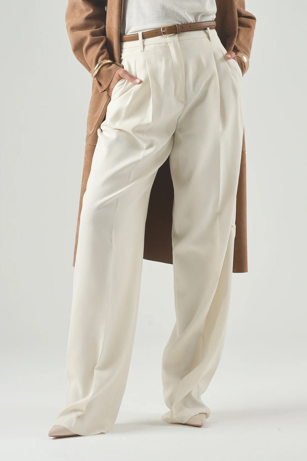 Pantalone con tasche alla francese MSTADUNCO 011BIANCO/AVORIO Max Mara Studio 