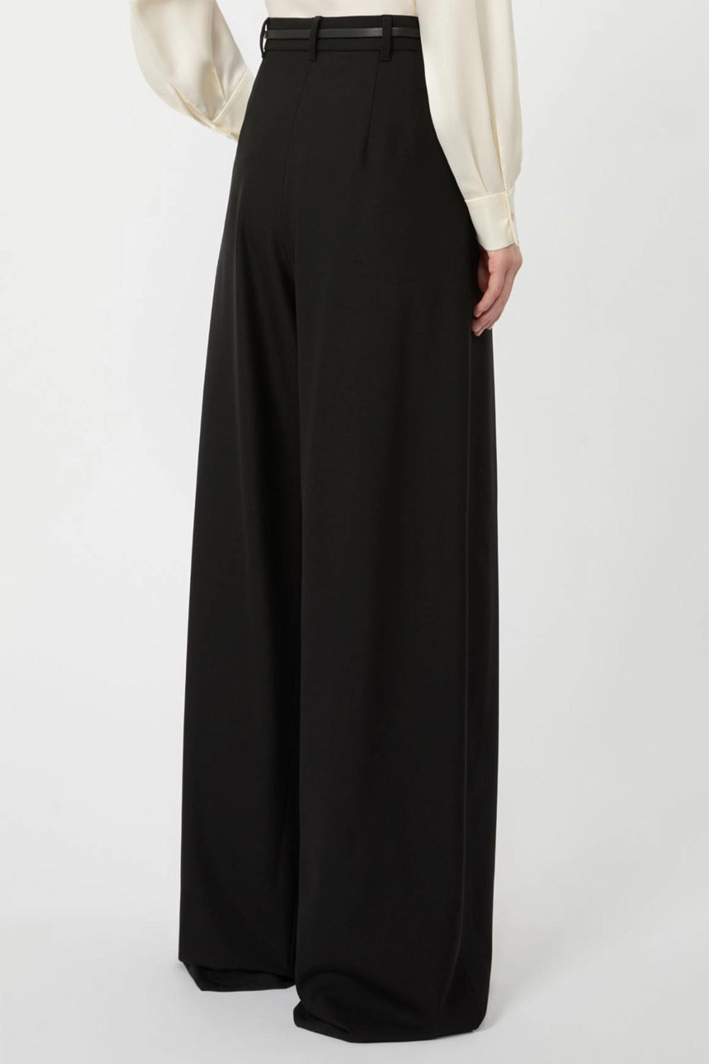Pantalone vita alta in saglia di lana stretch MSTAERE 005NERO Max Mara Studio 