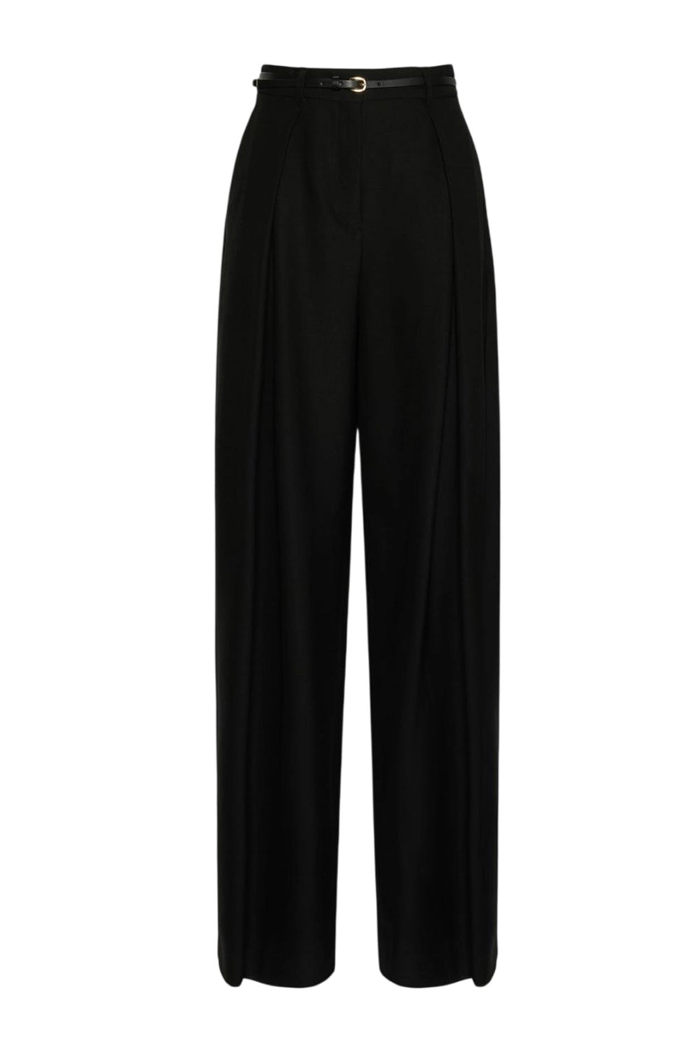 Pantalone vita alta in saglia di lana stretch MSTAERE 005NERO Max Mara Studio 