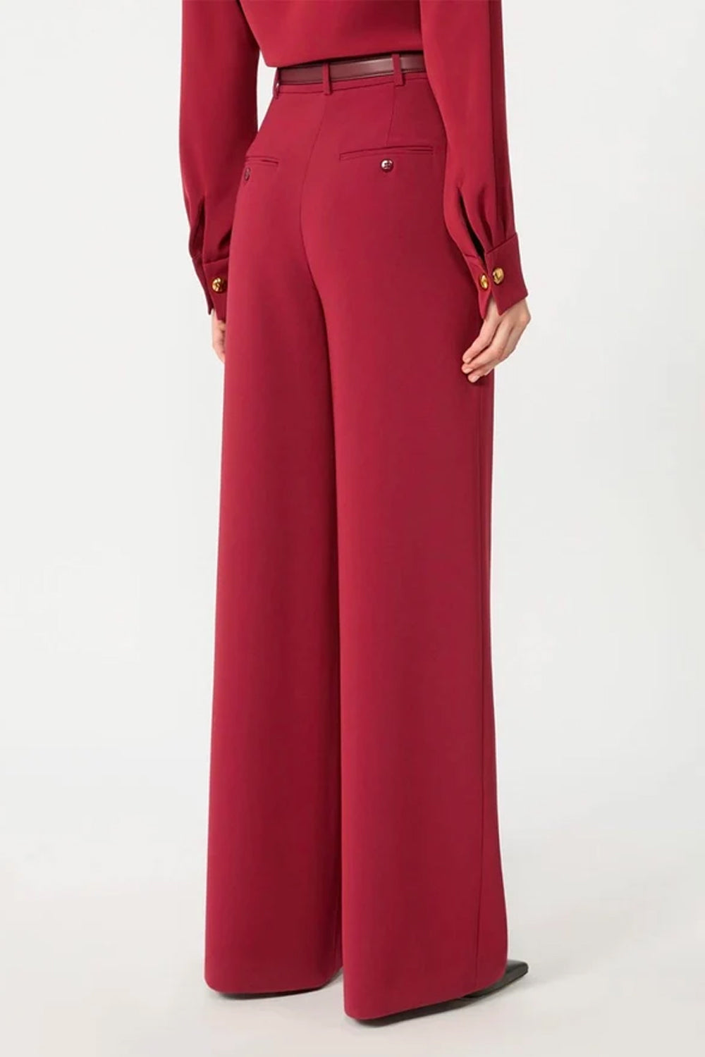 Pantalone wide leg in cady tecnico MSTAMICO 012RUBINO Max Mara Studio 