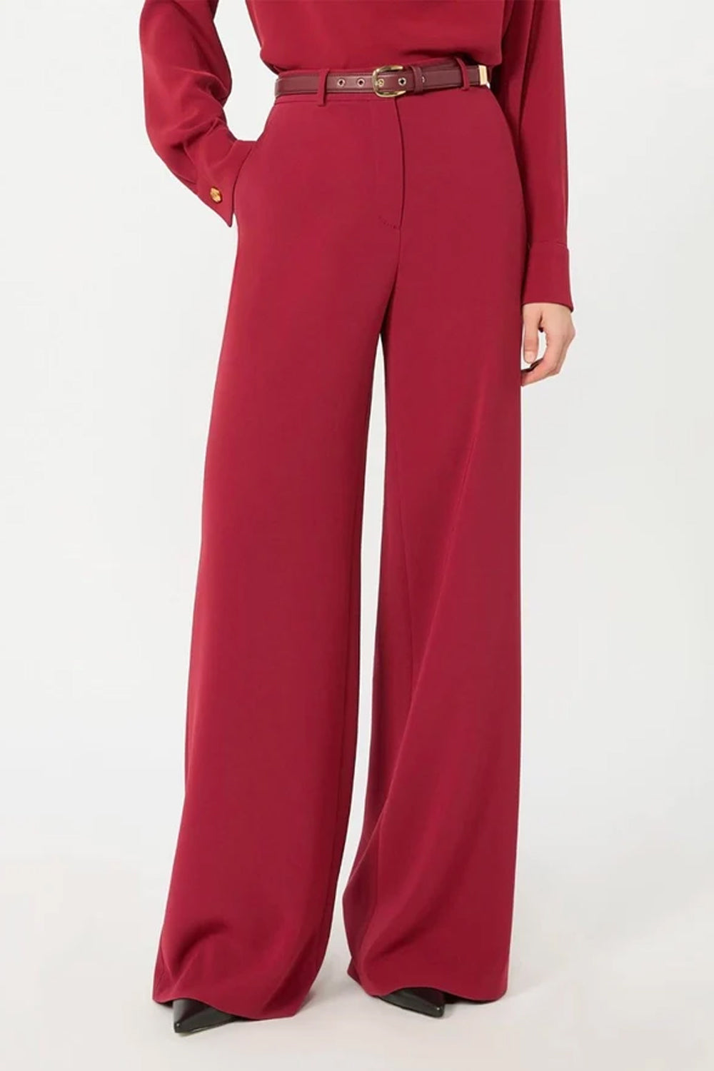 Pantalone wide leg in cady tecnico MSTAMICO 012RUBINO Max Mara Studio 