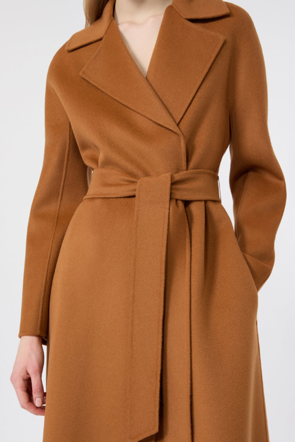 Cappotto lungo a vestaglia in lana, cachemire e seta MSTCLES 083CARAMELLO Max Mara Studio 