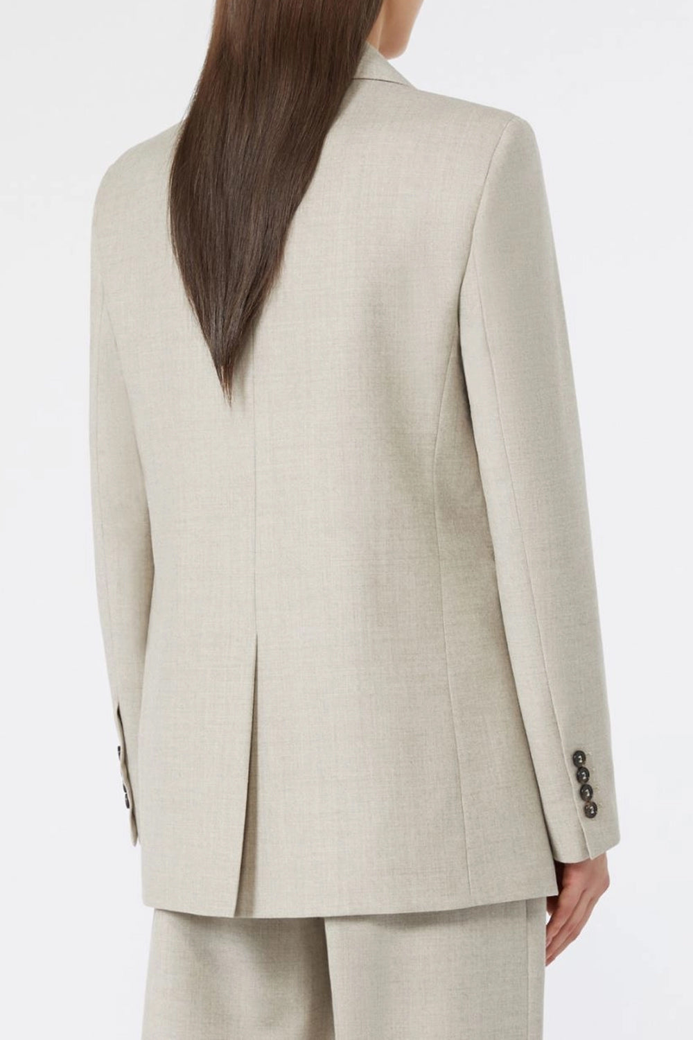Blazer monopetto in flanella di lana MSTEDITO 052BEIGE Max Mara Studio 
